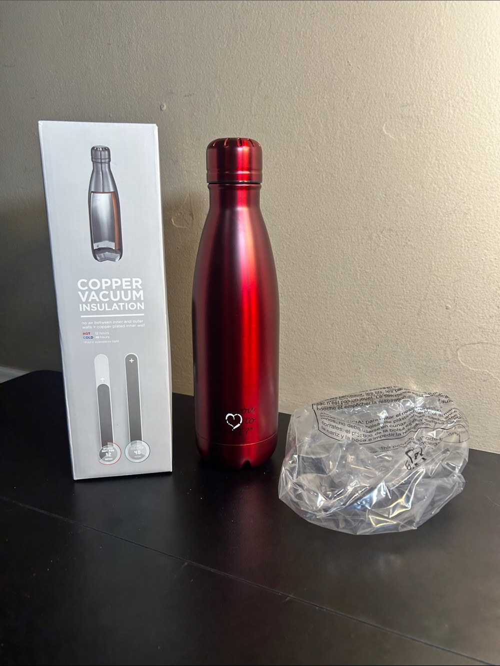 Red Copper Vacuum Insulated Water Bottle